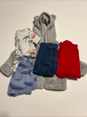 TEA GAP CARTER’S Boys 3 Month Bundle Pants Shorts Outfit Sweatshirt Gray Blue
